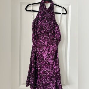 Sherri Hill Purple Sequin Dress
